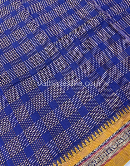 Narayanapet Mercerised Cotton Saree - All Over Checks Pattern-VVNMC001