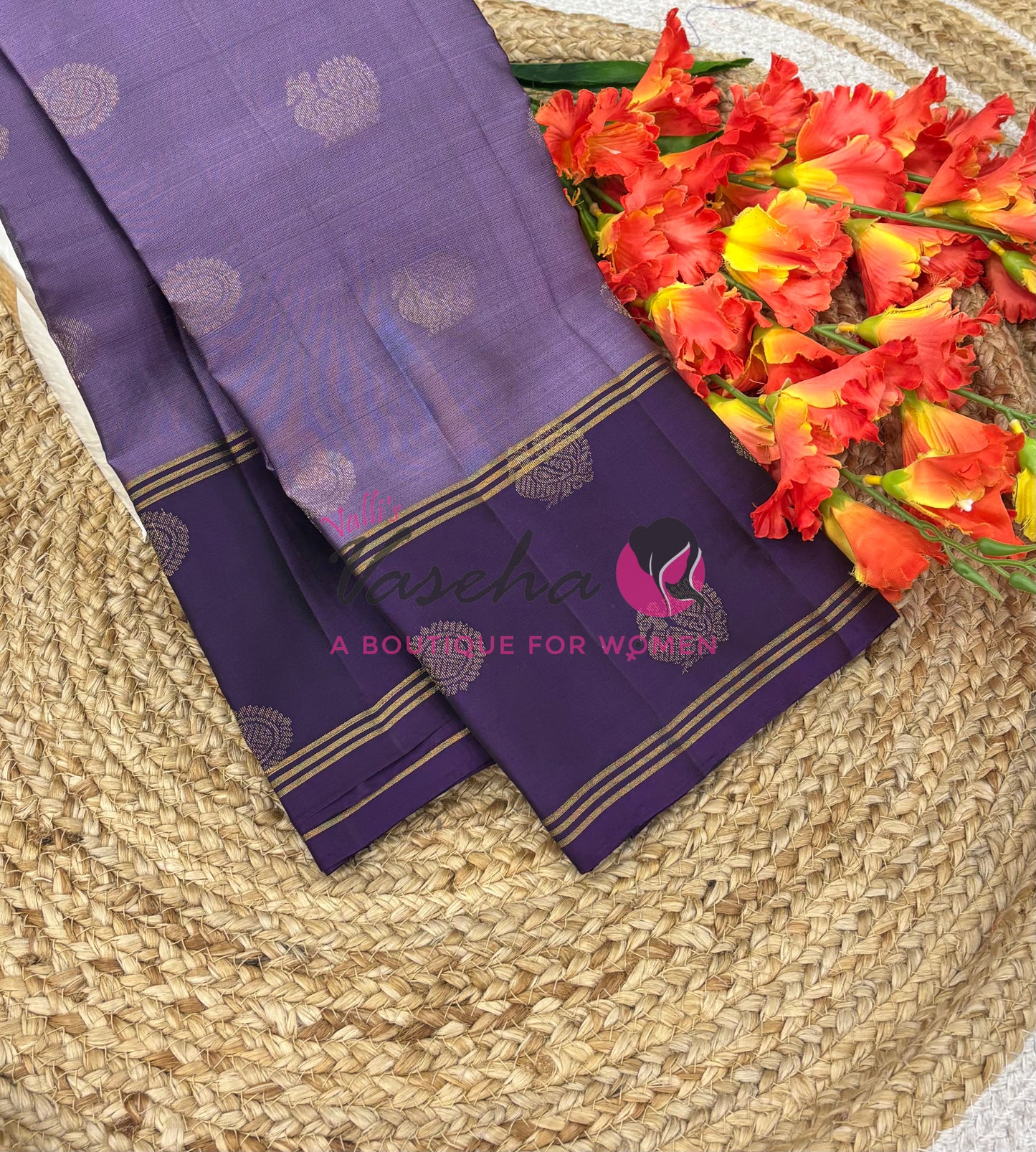 Half Mix - Pure Soft Silk Saree - Long Retta Petta Border with Butta - VVPSS105