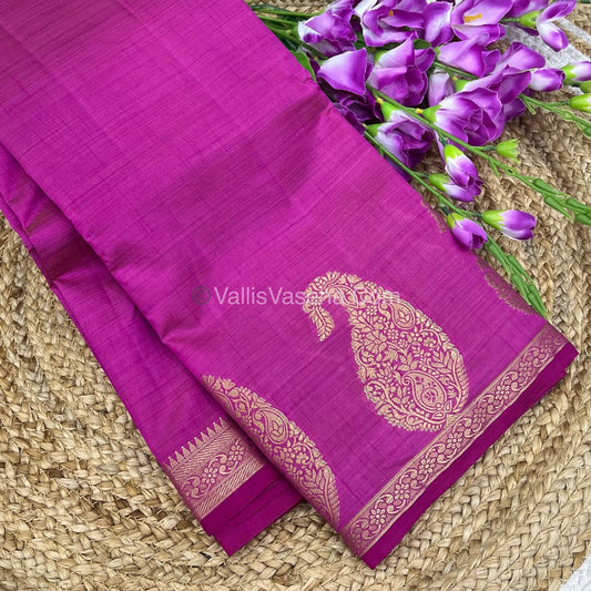 Semi Tussar Silk - Small Mango- Pink Shade - VVSTS002