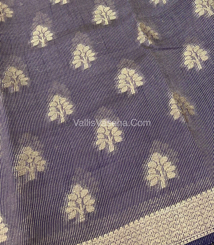 Semi Tussar Silk Saree - blue Shade - VVSTS009