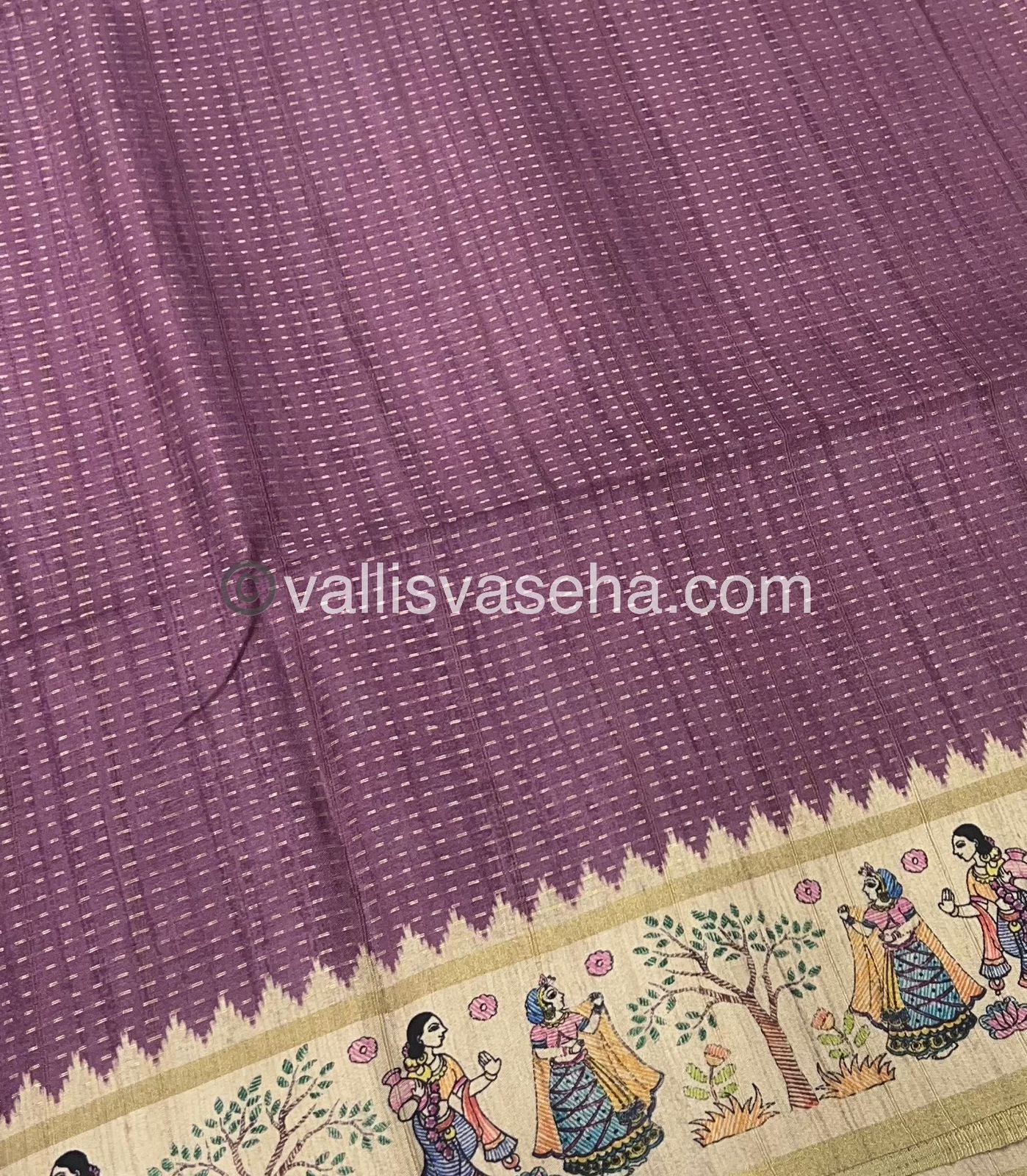 Semi Tussar Silk - Vairavoosi Design - Onion Pink & Cream Shade - VVSTS030