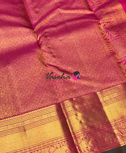 Pure Kanchipuram Silk Saree - Pink Shade  - VVPS067