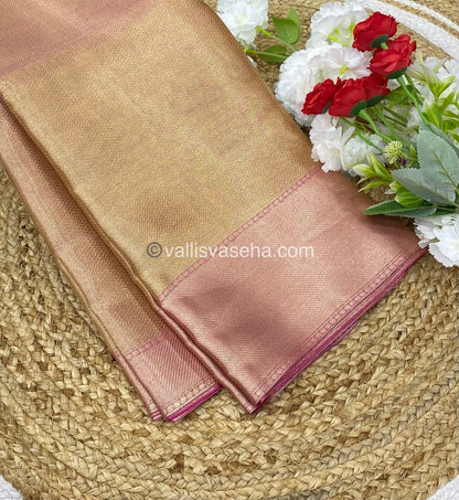 Semi Bridal Tissue Sarees | Jothika Hit Design |Gold mixed Pink shade - VVJTS001