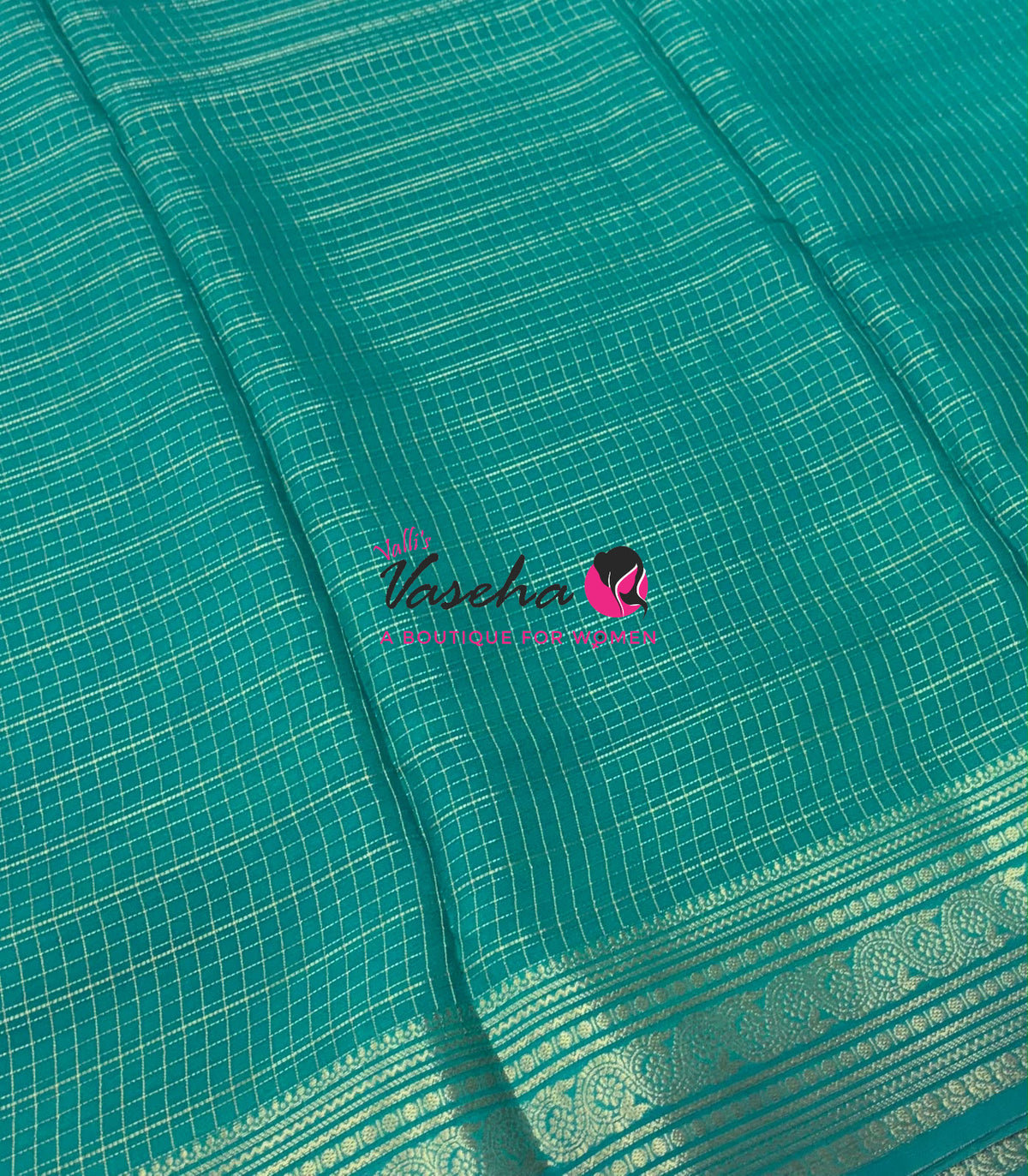 Semi Mysore Crepe Silk  - Ramar Green Shade - VVSMC005