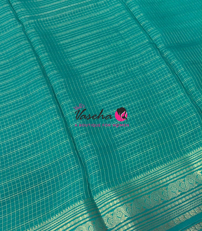 Semi Mysore Crepe Silk  - Ramar Green Shade - VVSMC005