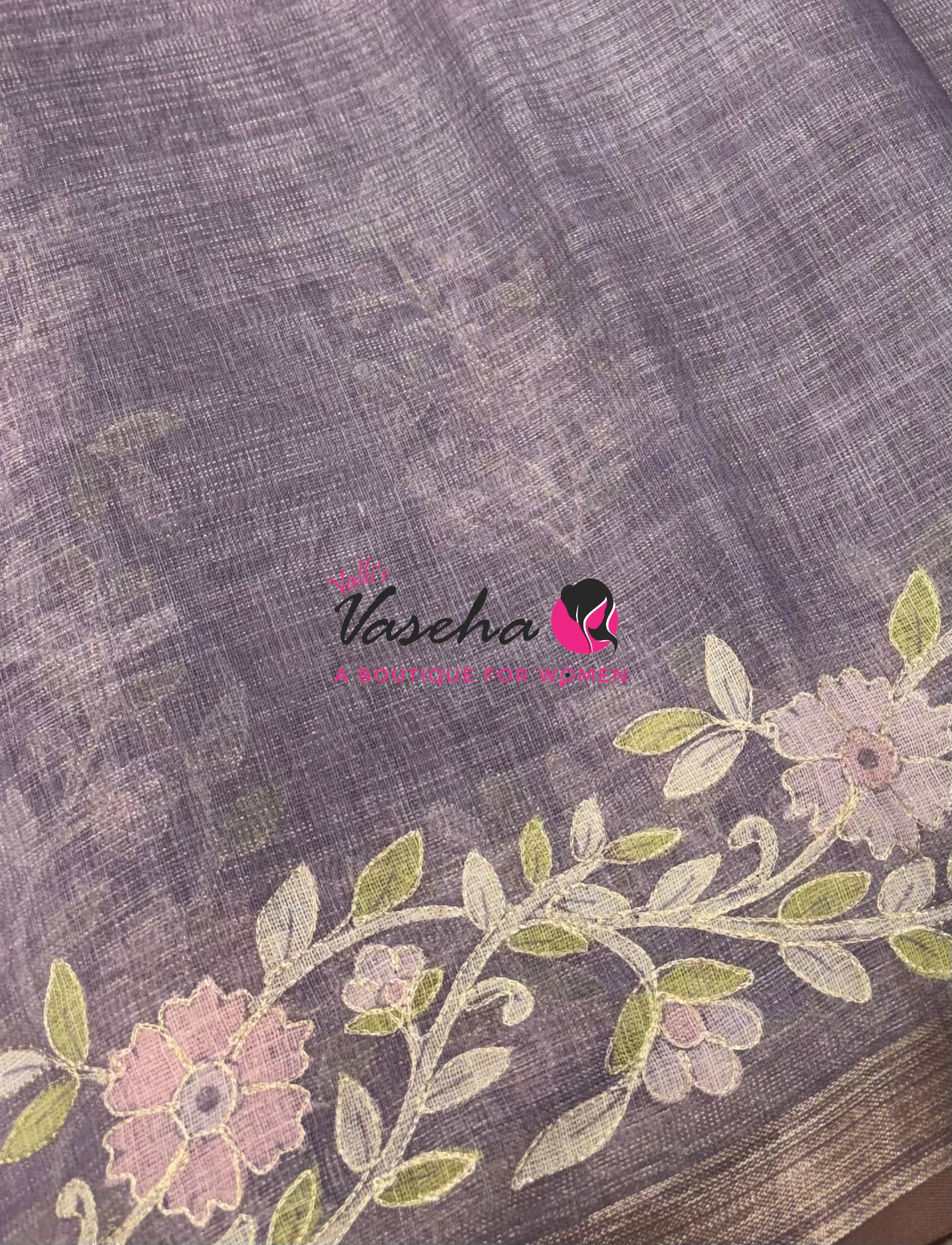 Linen Tissue Saree - Lavender Shade - VVLTS002