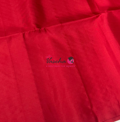 Pure Soft Silk Saree - Border Less - Red Shade - VVPSS078