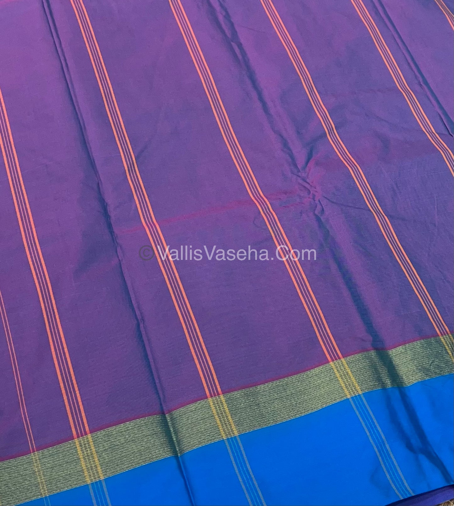 Semi Silk Saree - Plus Design Style - Contrast Pallu & Blouse or Running Pallu & Blouse - VVSS004