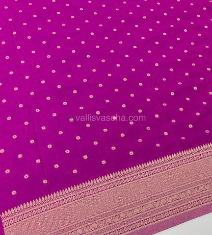 Banarasi - Premium Georgette Saree - Violetish Blue & Pink Combo-  VVPVG003