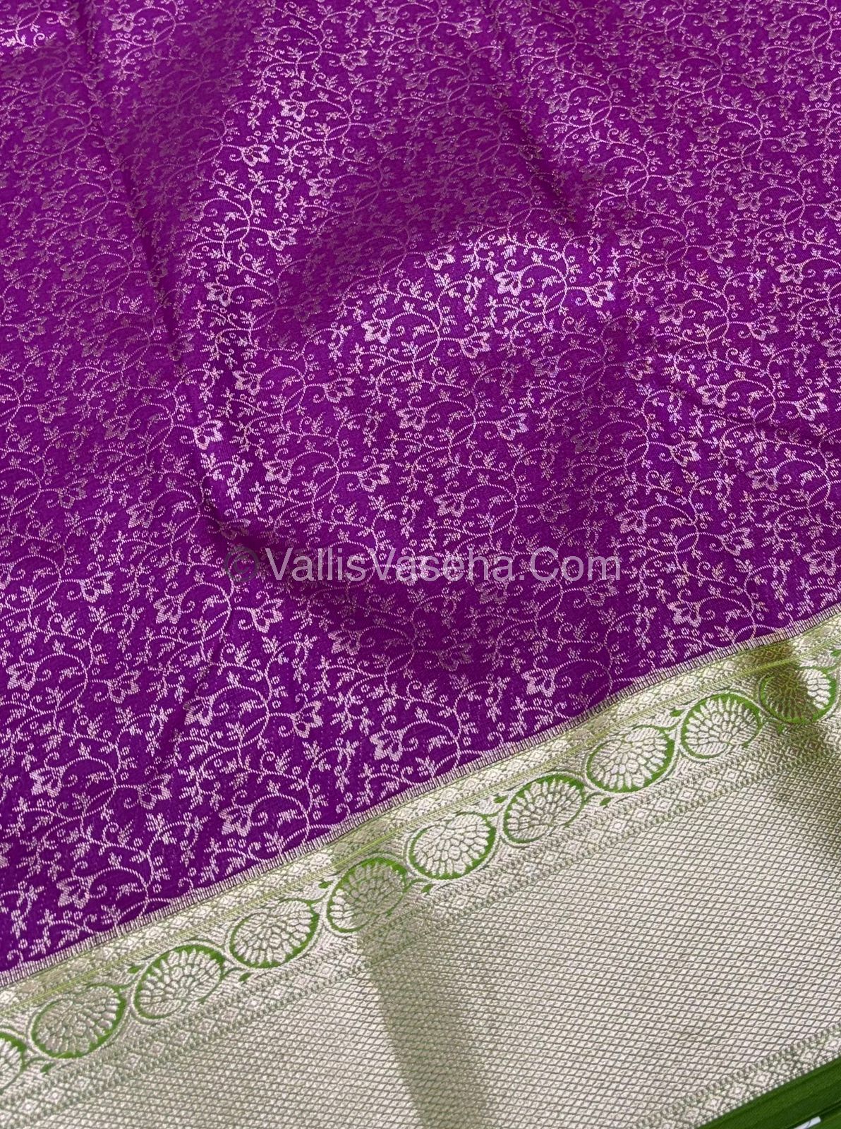 Semi Bridal Kanchipuram Silk - Purple With Green Shade  - VVSBK001