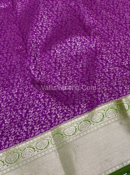 Semi Bridal Kanchipuram Silk - Purple With Green Shade  - VVSBK001