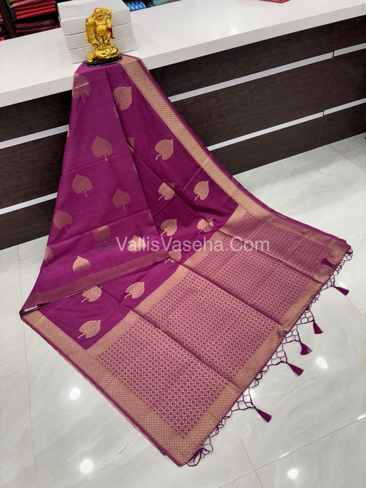 Banarasi - Heritage Silk - Semi Kathan Silk -  Onion Pink Shade - VVBHS007