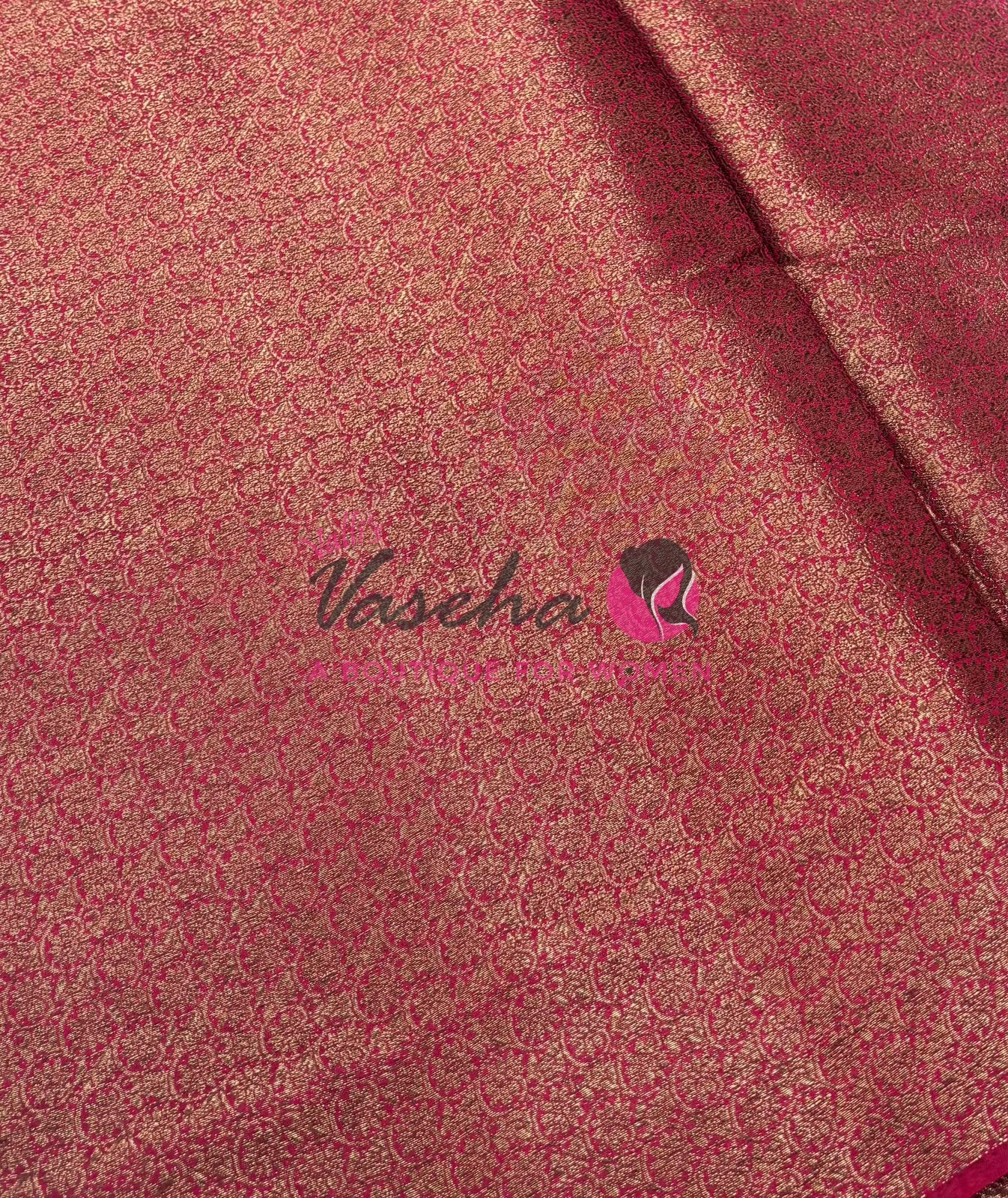 Bamboo Silk Saree- Ramar Blue with Pink Shade - VVBSS013