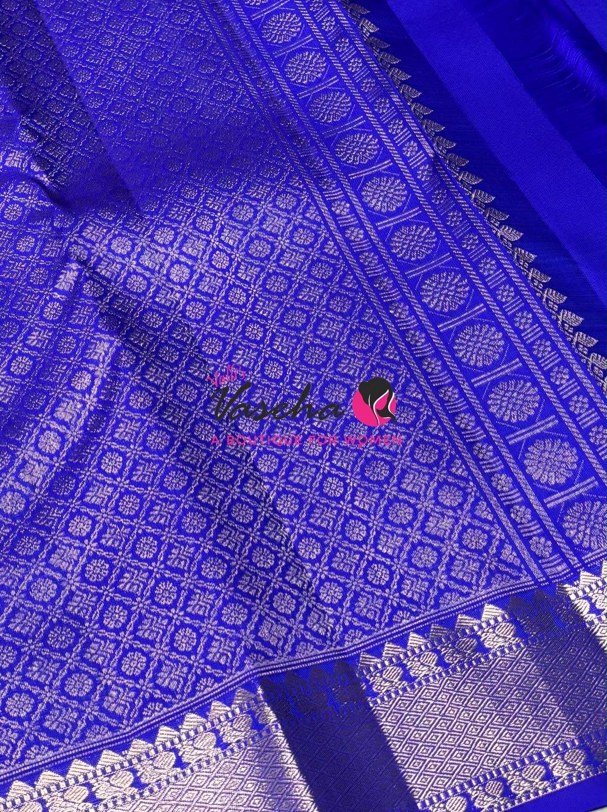 Pure Kanchipuram Silk Saree - Blue Shade  - VVPS022