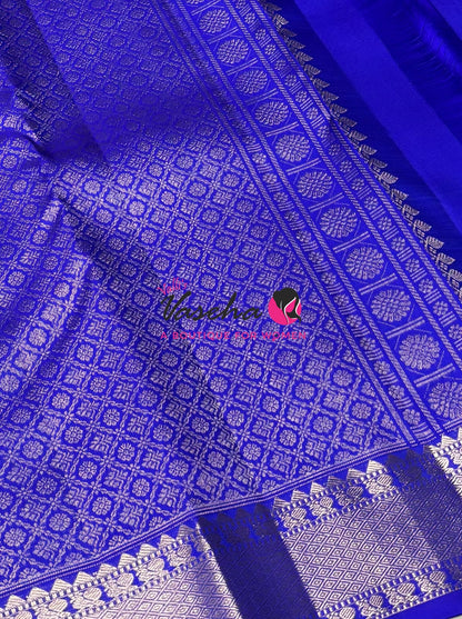 Pure Kanchipuram Silk Saree - Blue Shade  - VVPS022
