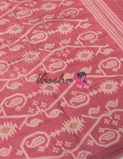 Semi Gicha Tussar Silk - Peach Shade - VVGTS002