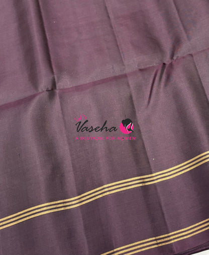 Pure Soft Silk Saree  - Green & Wine Brown Combo - VVPSS137