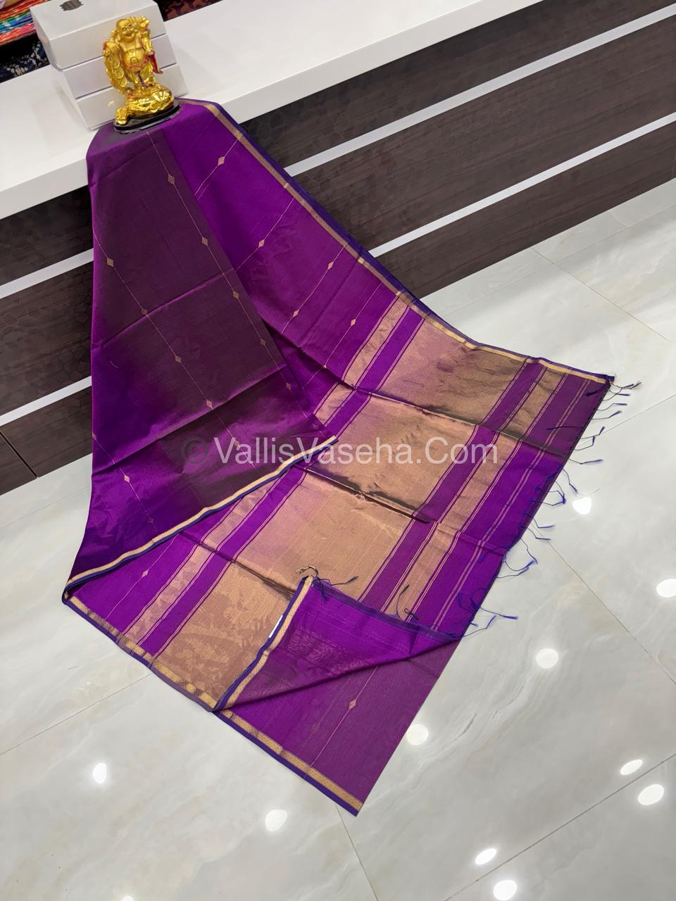 Pure Maheshwari Silk Cotton Saree - Dual Color Combo - VVMSC001