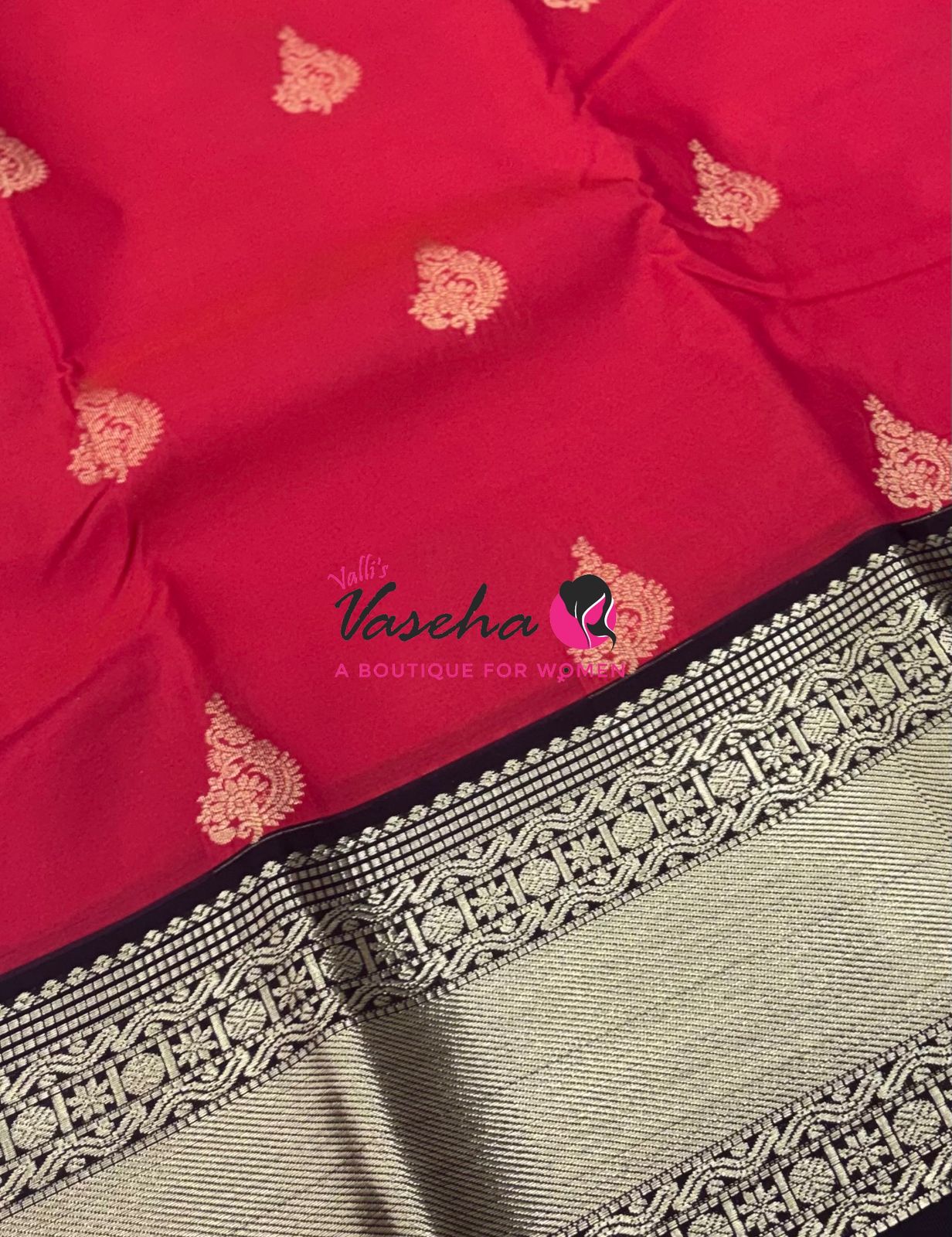 Semi Kanchi Silk  - Red & Brown - VVSKS007