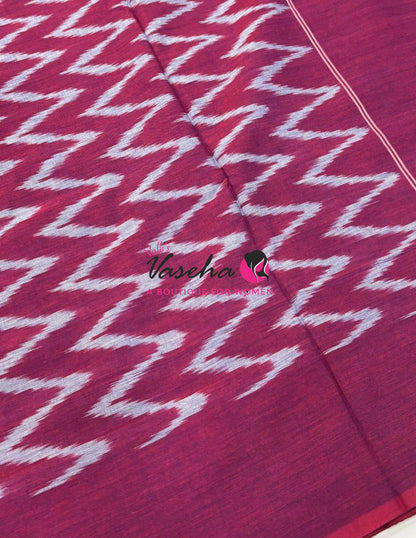 Ikkat Mercerised Cotton Saree - Single Ikkat - VVIKS001