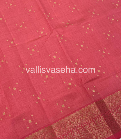 Semi Tussar Silk - Grand Pallu  - Peach Shade - VVSTS031