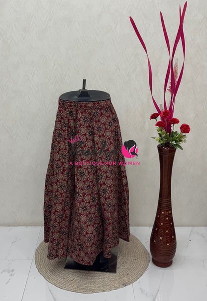Skirts - Ajrakh Printed - 2XL Size - VVPCS003