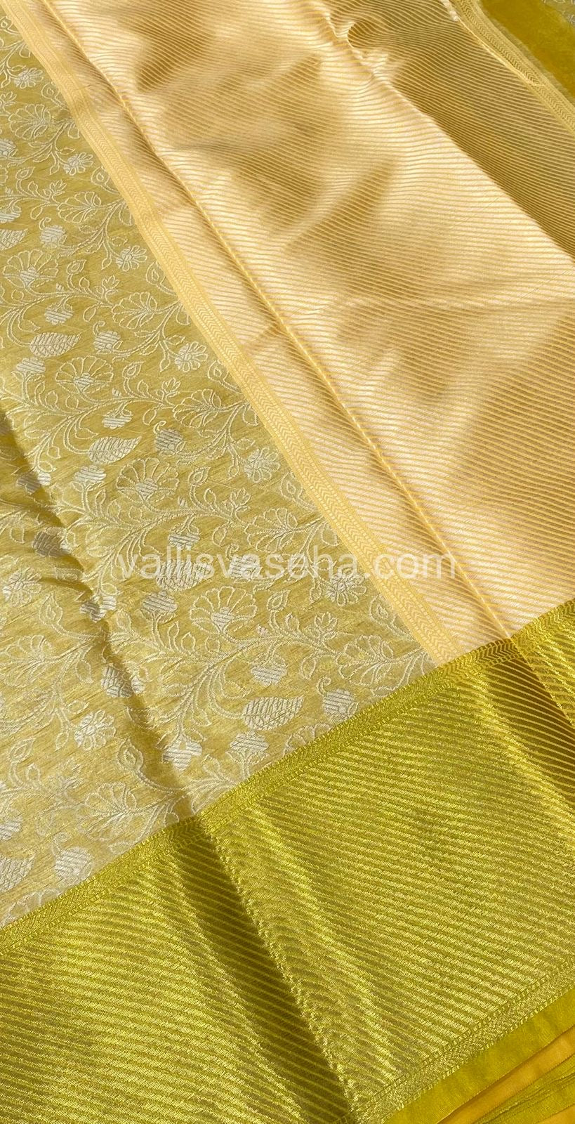 Semi Bridal Tissue Sarees - Golden Yellow Shade - VVSBT001