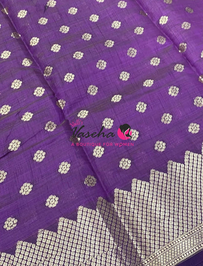 Semi Tussar Silk Saree | Purple Shade |VVSTS057