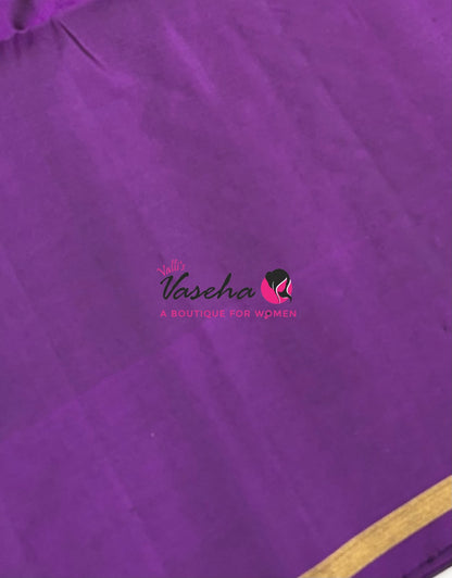 Pure Soft Silk Saree - Green & Purple - VVPSS091