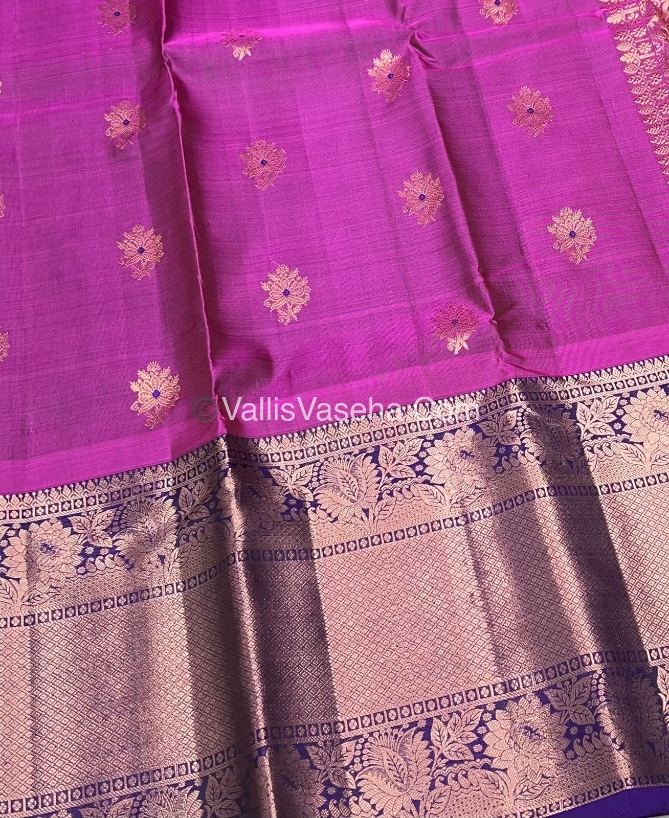 Half Mix - Pure Soft Silk Saree - Purplish Pink & Violetish Blue Shade - VVPSS031