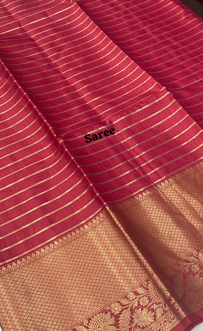 Banarasi - Kathan Silk Saree - Pinkish Red shade - VVBKS001