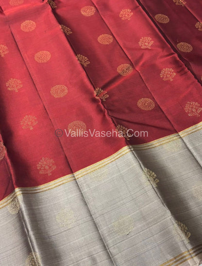 Half Mix - Pure Soft Silk Saree - Long Retta Petta Border with Butta - VVPSS076