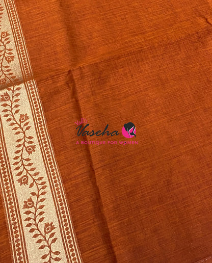 Banarasi - Heritage Meenakari Silk - Rust Orange Shade - VVBHS012