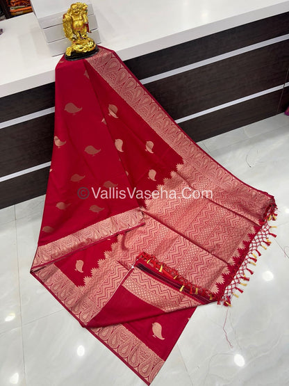 Banarasi - Heritage Silk - Semi Kathan Silk - Red Shade - VVBHS005