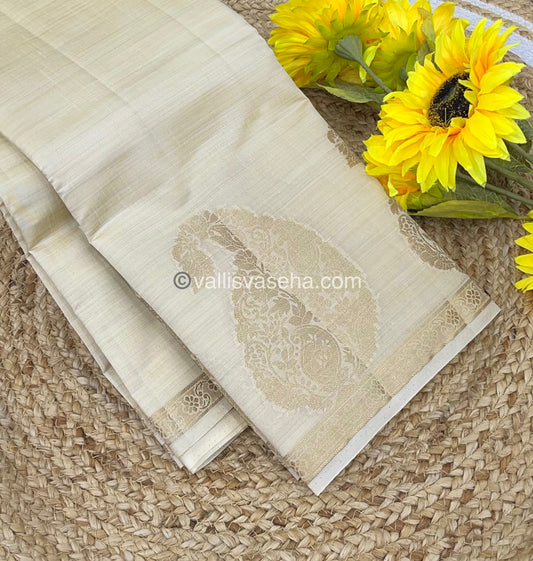 Semi Tussar Silk - Cream Shade - VVSTS002