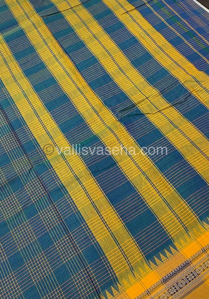 Narayanapet Mercerised Cotton Saree - All Over Checks Pattern-VVNMC001