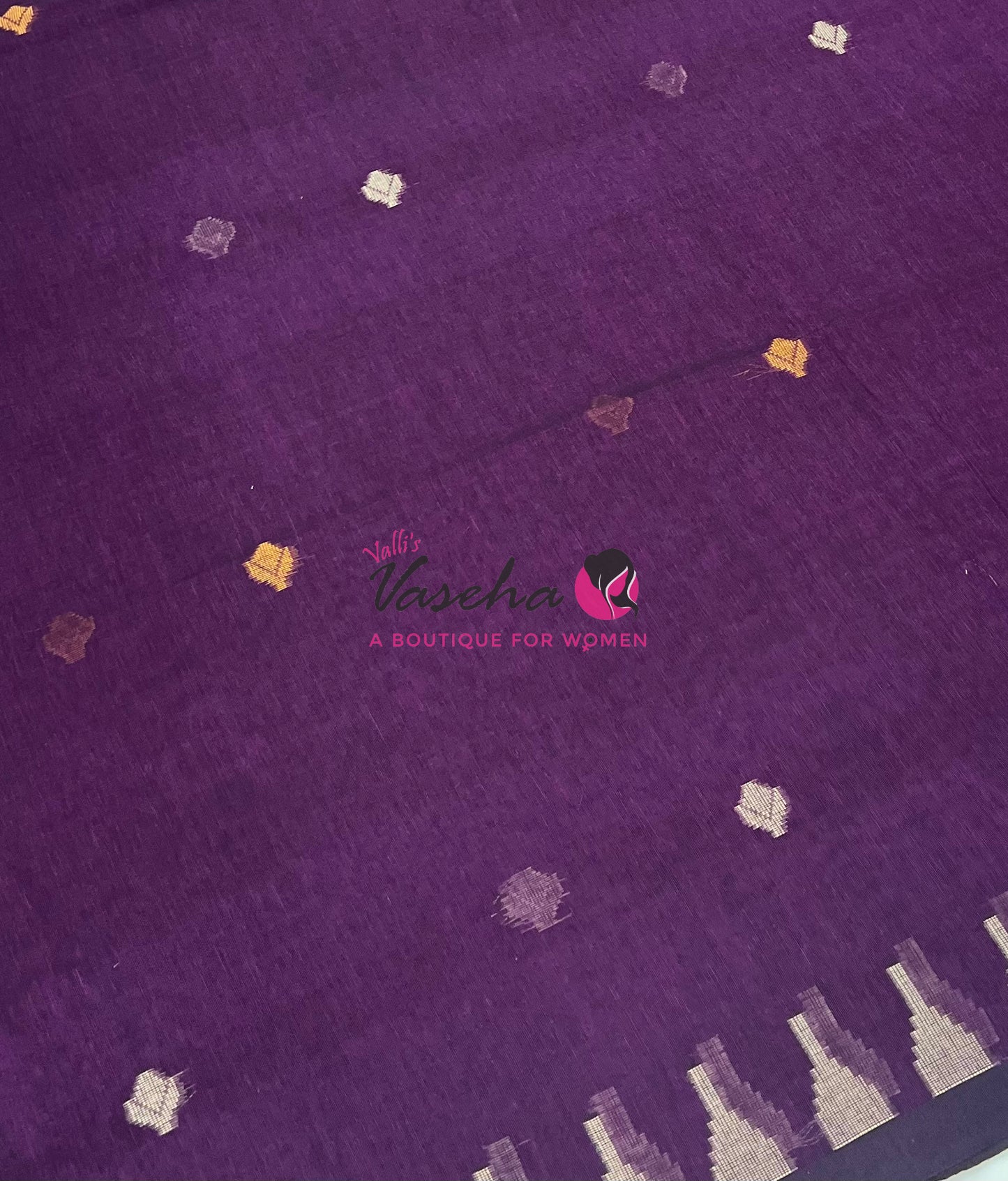 Bengal Kaddhi Cotton Saree | VVBKC001 |Purple Shade