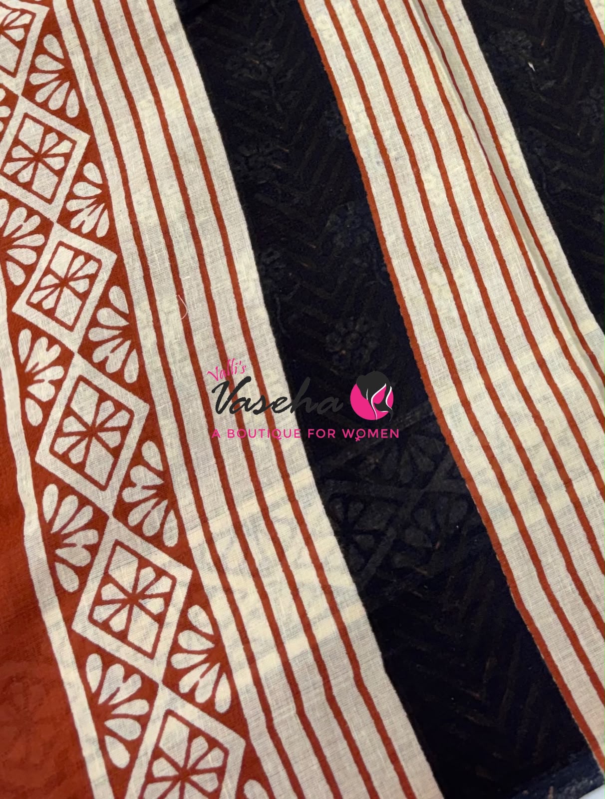 Pure Soft Mul Mul Cotton Sarees - Hand Block Prints - VVMMC011