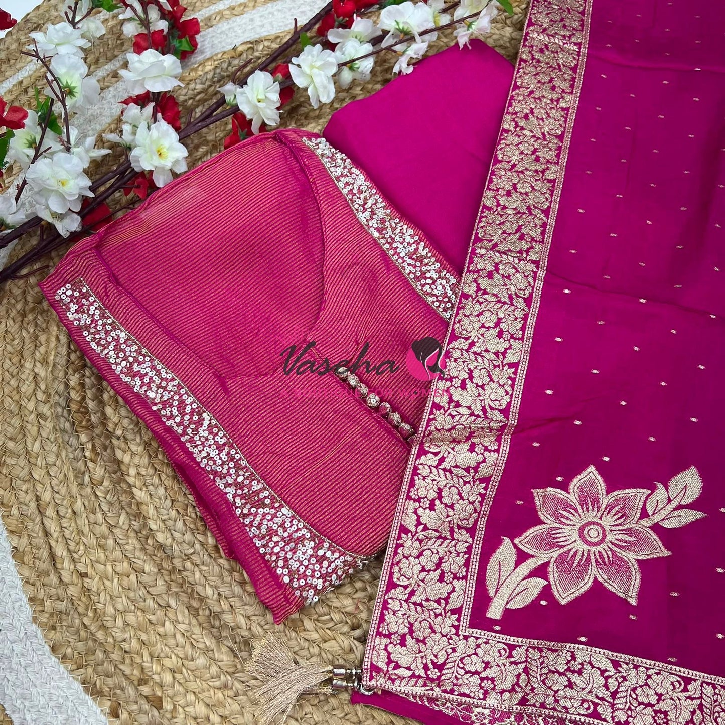 Silky Shimmer Salwar Material  | VVUSM025