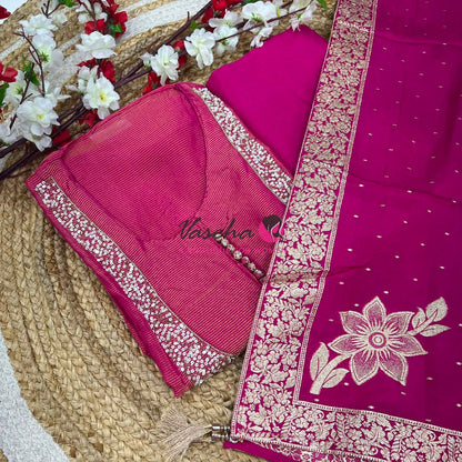 Silky Shimmer Salwar Material  | VVUSM025