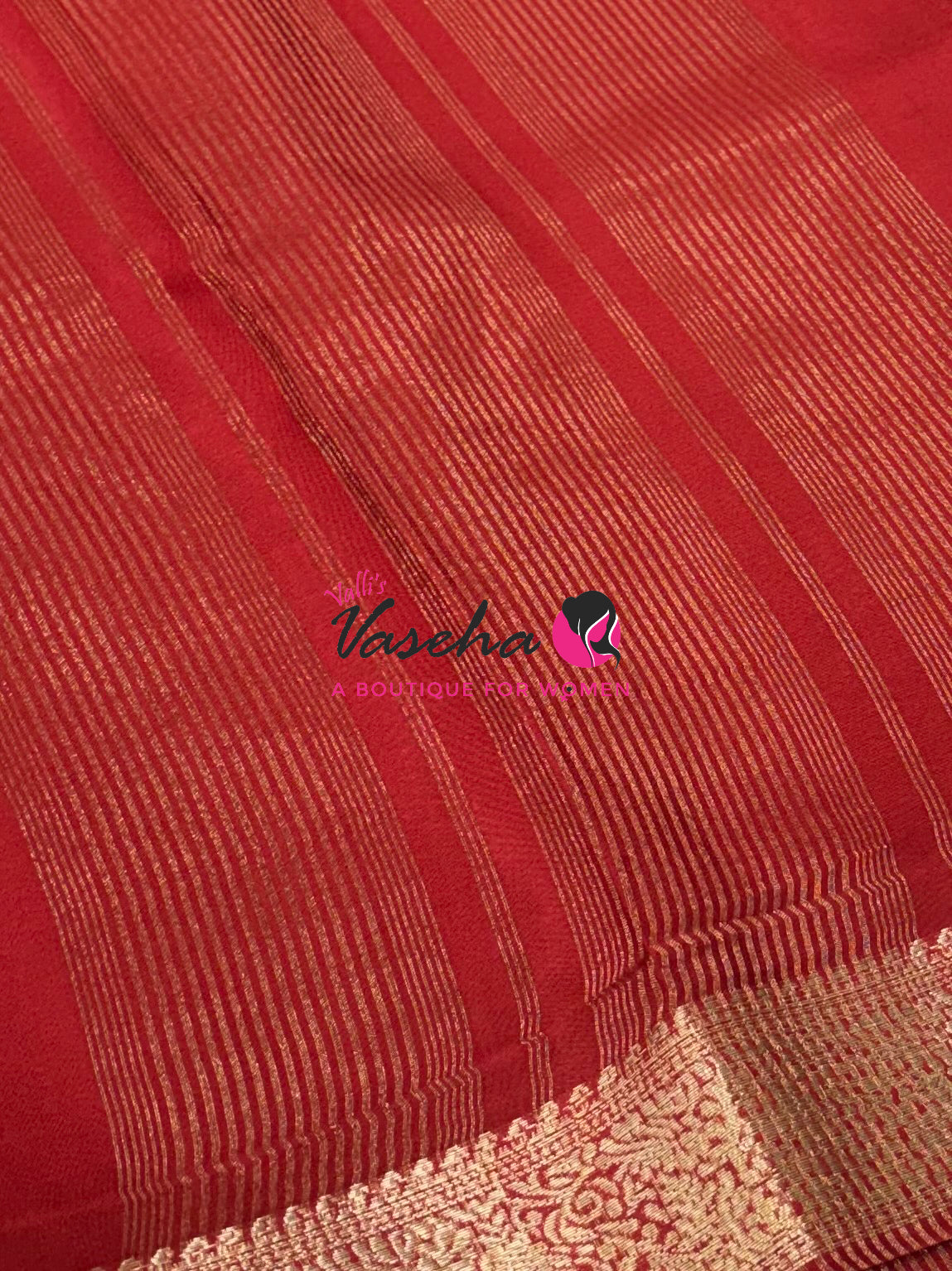 Semi Mysore Crepe Silk  - Red Shade - VVSMC004