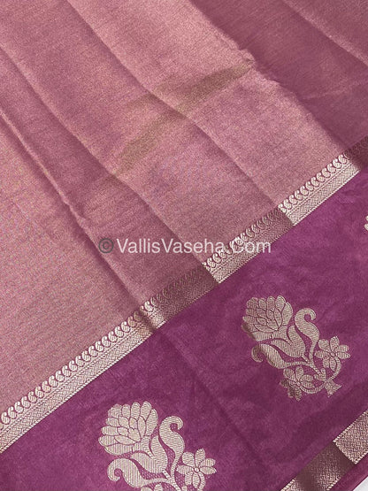 Semi Tissue Tussar Silk - Onion Pink Shade - VVSTS043