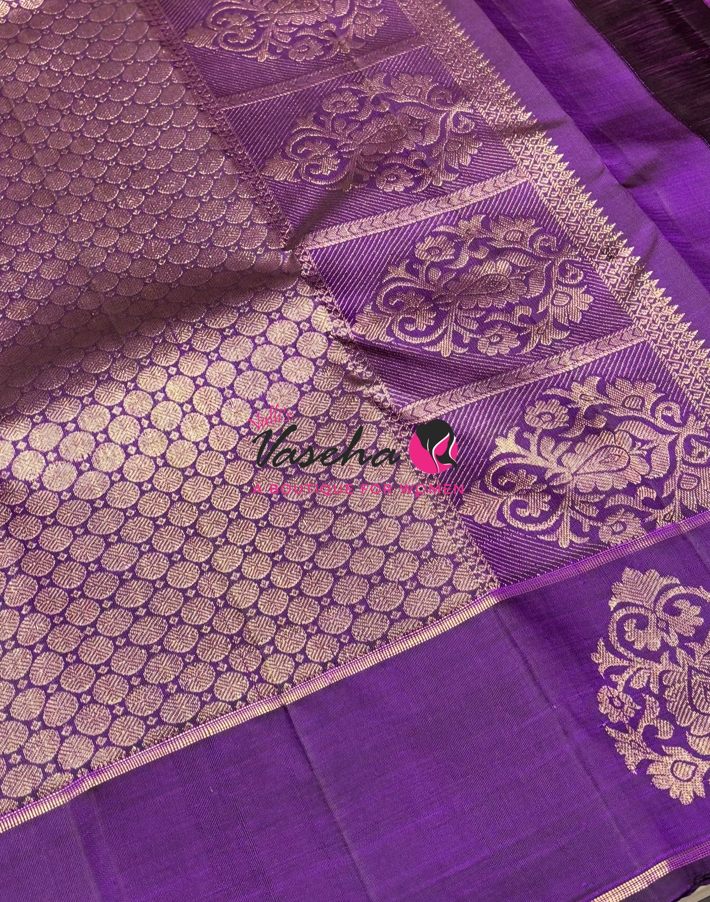 Pure Kanchipuram Silk Saree - Onion Pink Mixed Peach & Purple Shade  - VVPS073