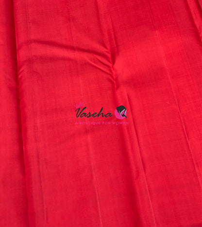 Pure Vintage Kanchipuram Silk Saree  - 8 Kol Weaving - Red Shade VVPS019