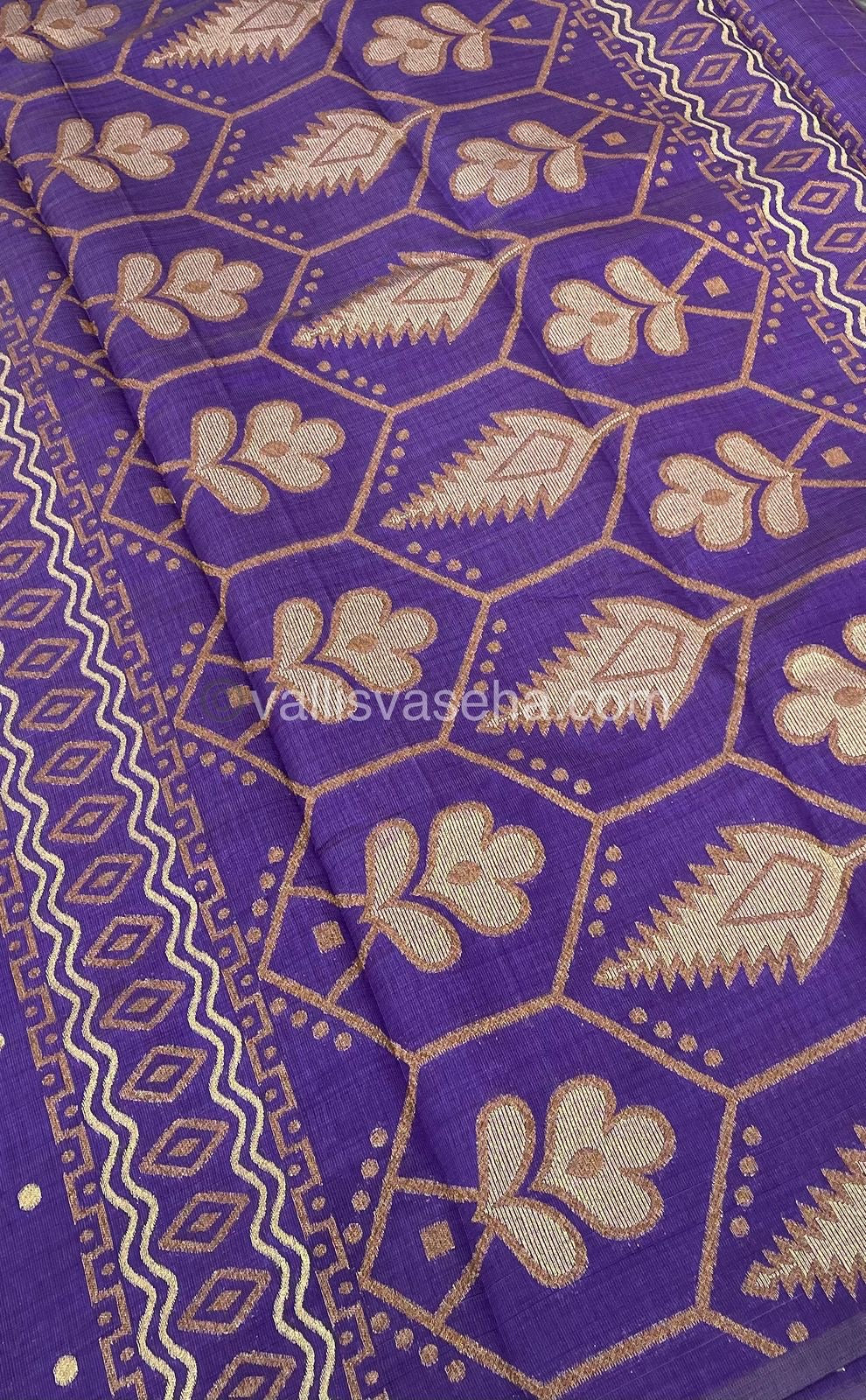 Cherry Tussar - Semi Tussar Silk - Violetish Blue  Shade - VVSTS009