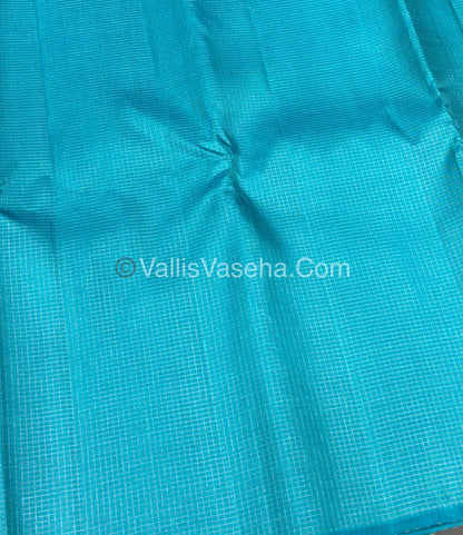 Pure Kanchipuram Silk Saree - Blue & Maroon Combo - VVPS036