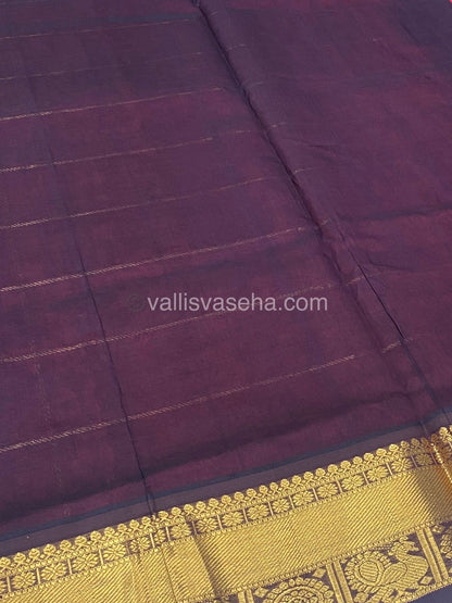 Pure Silk Cotton Saree - Mayil & Chakkaram Design - Red With Maroon & Brown - VVMC001