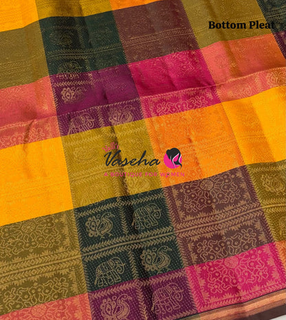 Pure Soft Silk Saree - Partly Pallu -  Half & Half Saree - VVPSS088