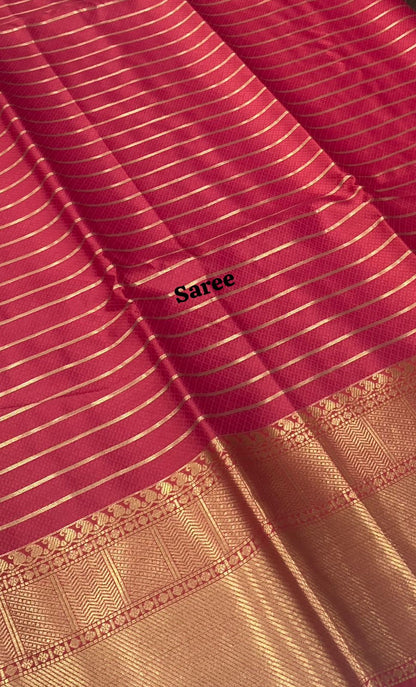 Banarasi - Kathan Silk Saree - Pinkish Red shade - VVBKS001