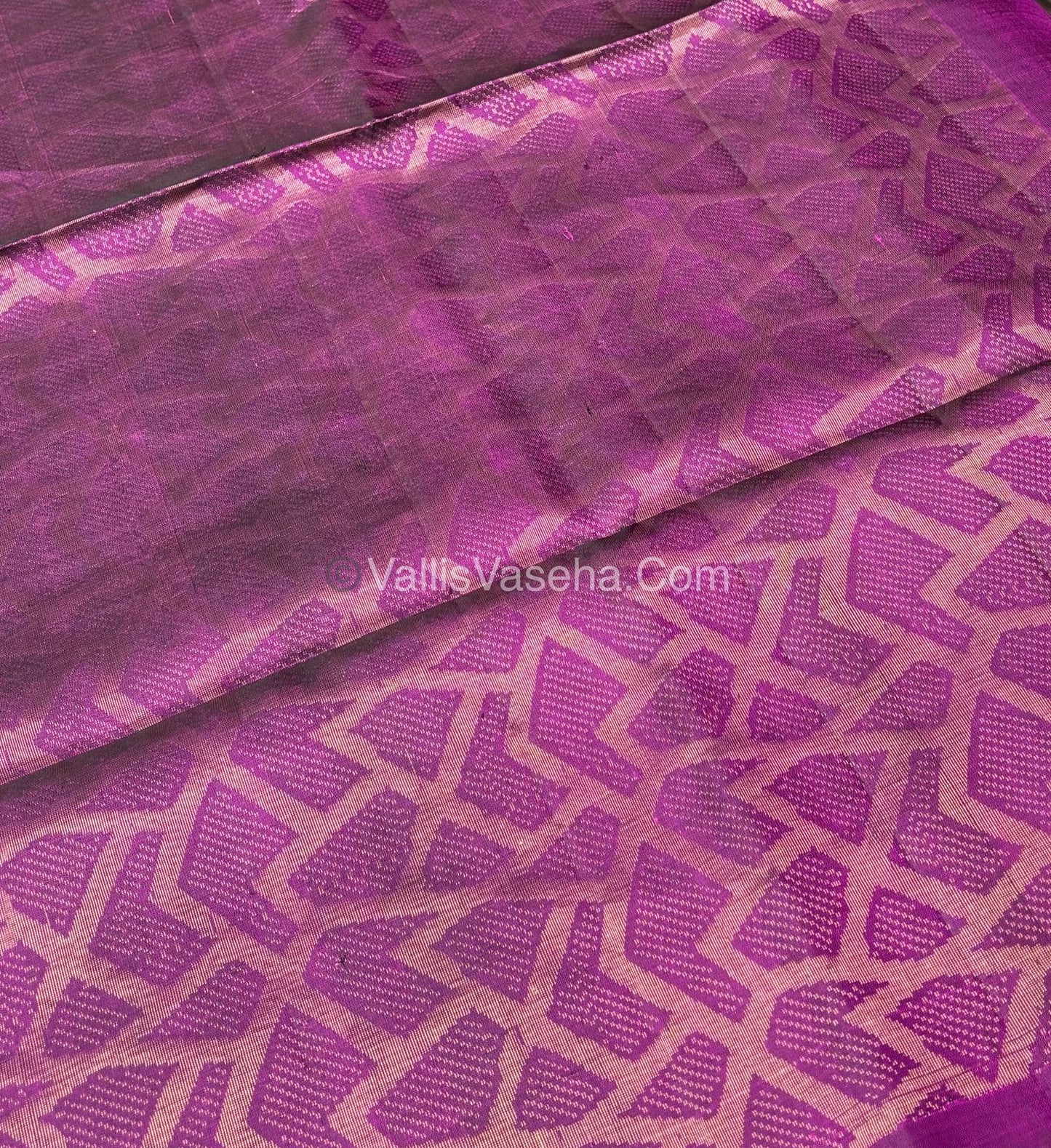 Pure Soft Silk Saree - Light weight - Borderless - Dark Purple - VVPSS027